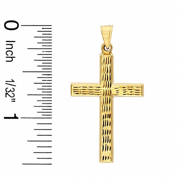 Diamond-Cut Cross Charm in 10K Gold