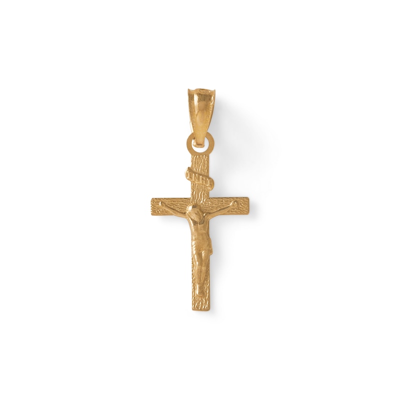 10K Gold Diamond-Cut Crucifix Charm