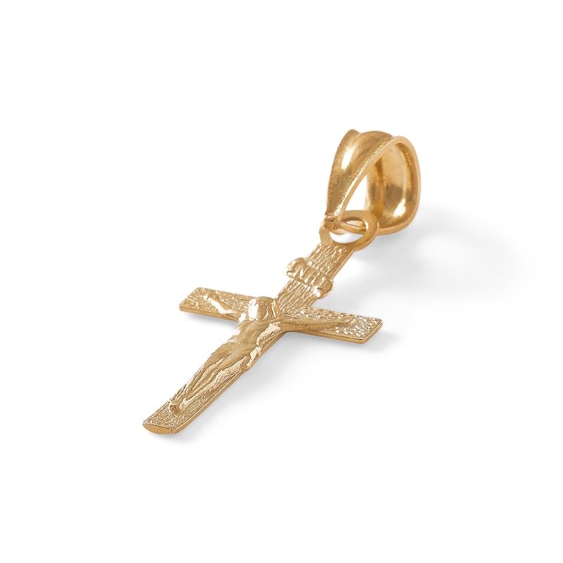 10K Gold Diamond-Cut Crucifix Charm