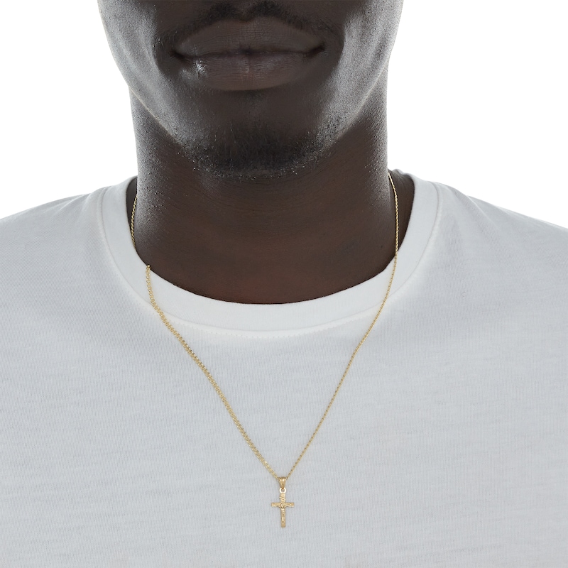 Main Image 4 of 10K Gold Diamond-Cut Crucifix Charm