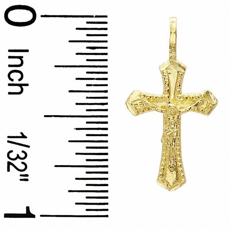 Main Image 2 of Small Diamond-Cut Crucifix Charm in 10K Gold