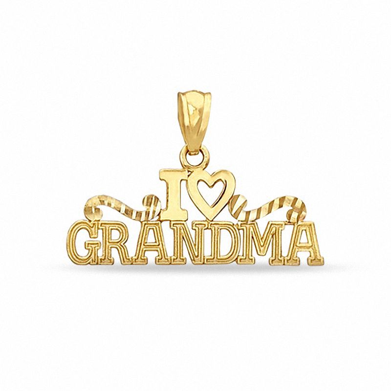 Main Image 1 of I Heart GRANDMA Diamond-Cut Charm in 10K Gold