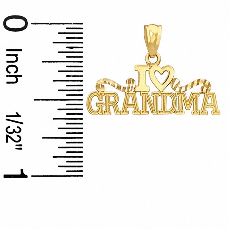 I Heart GRANDMA Diamond-Cut Charm in 10K Gold