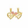 Thumbnail Image 0 of Mom/Daughter Double Heart Breakable Charm in 10K Two-Tone Gold
