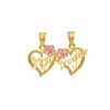 Thumbnail Image 1 of Mom/Daughter Double Heart Breakable Charm in 10K Two-Tone Gold