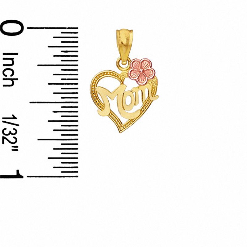 Main Image 2 of Mom/Daughter Double Heart Breakable Charm in 10K Two-Tone Gold