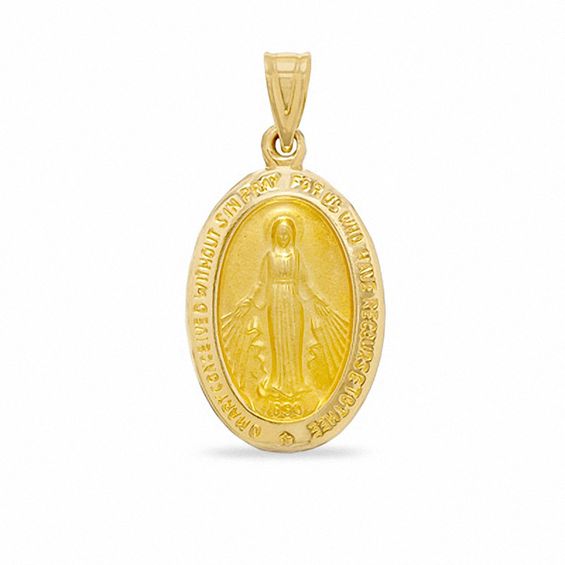 Oval Miraculous Medallion Charm in 14K Gold