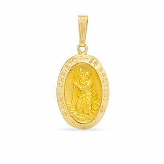 Oval St. Christopher Charm in 10K Gold