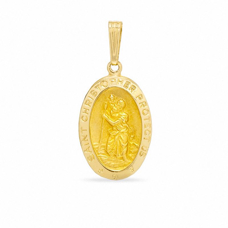 Main Image 1 of Oval St. Christopher Charm in 10K Gold
