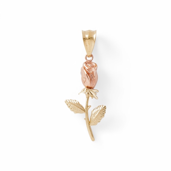 Rose Charm in 10K Two-Tone Gold