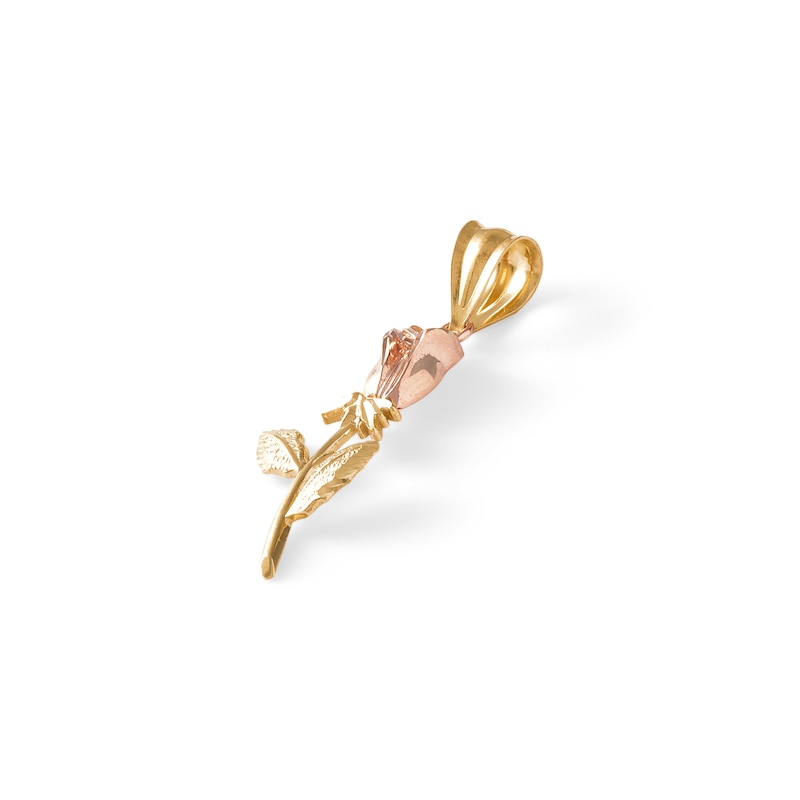 Rose Charm in 10K Two-Tone Gold