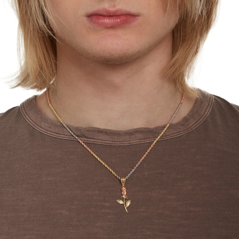 Main Image 4 of Rose Charm in 10K Two-Tone Gold
