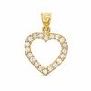 Cubic Zirconia Perfect Heart Charm in 10K Gold