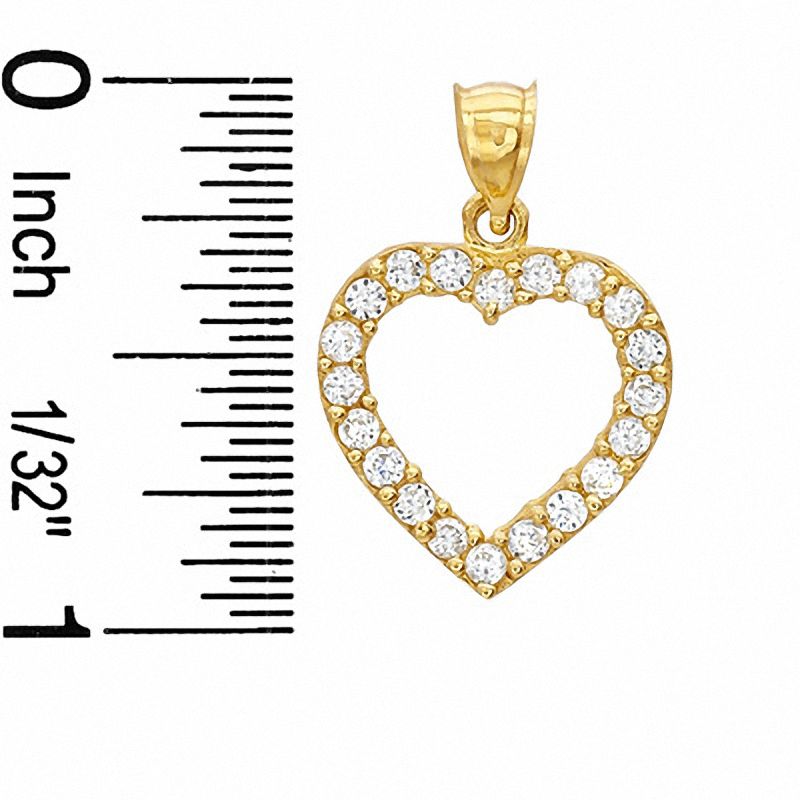 Cubic Zirconia Perfect Heart Charm in 10K Gold