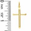 Small Tube Cross Necklace Charm in 10K Gold