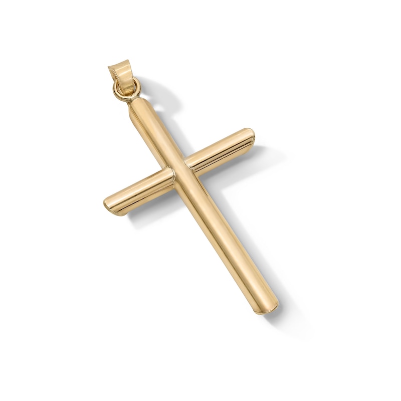 Main Image 3 of Small Tube Cross Necklace Charm in 10K Gold