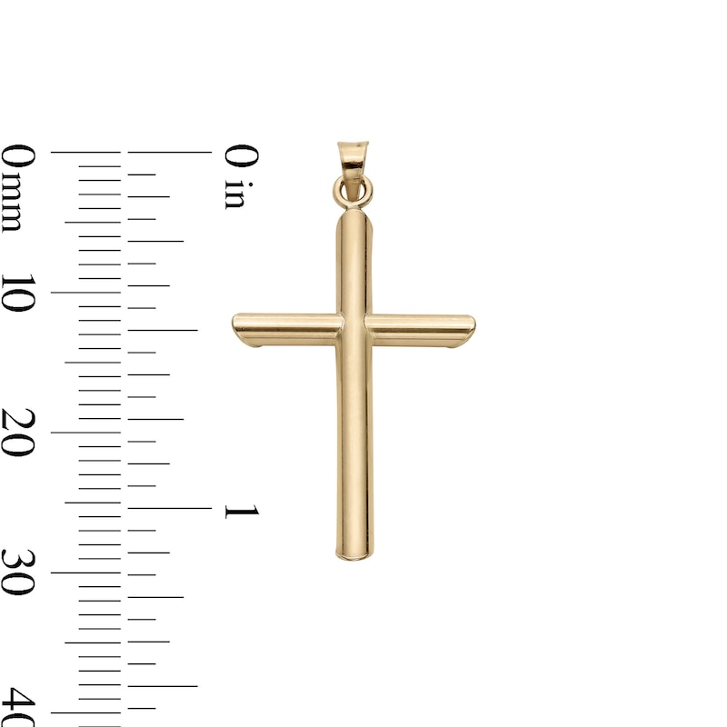 Main Image 4 of Small Tube Cross Necklace Charm in 10K Gold