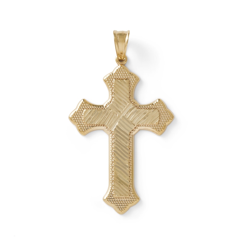 Large Diamond-Cut X Cross Charm in 10K Gold