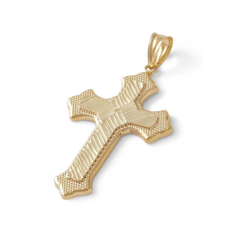 Large Diamond-Cut X Cross Charm in 10K Gold