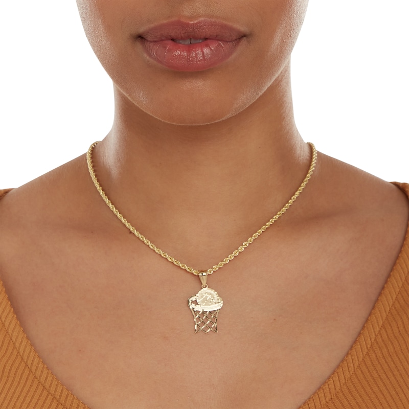 Main Image 3 of Basketball Hoop Charm in 10K Gold