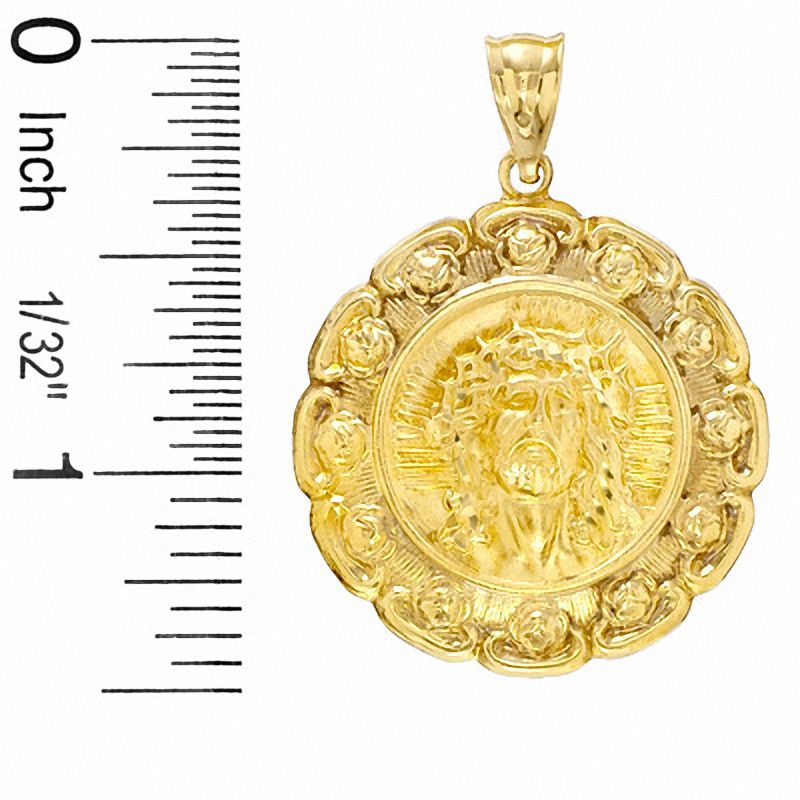 Reversible Jesus and Mary Medallion Charm in 10K Gold