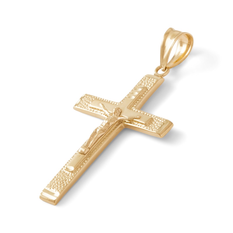 Main Image 2 of 10K Gold Diamond-Cut Crucifix Charm