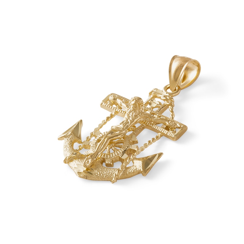 Main Image 2 of Diamond-Cut Mariners Cross Charm in 10K Gold