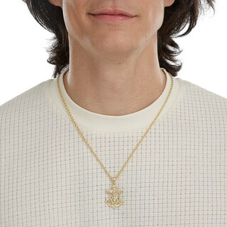 Diamond-Cut Mariners Cross Charm in 10K Gold