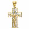 Cubic Zirconia Bold Crucifix Charm in 10K Gold