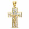 Thumbnail Image 1 of 10K Gold CZ Bold Crucifix Necklace Charm