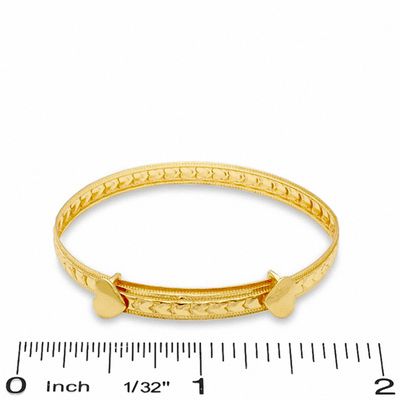Child's Adjustable 10K Gold Heart Bangle