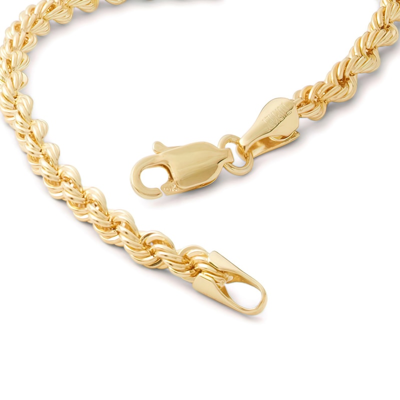 10K Hollow Gold Rope Chain Bracelet - 8