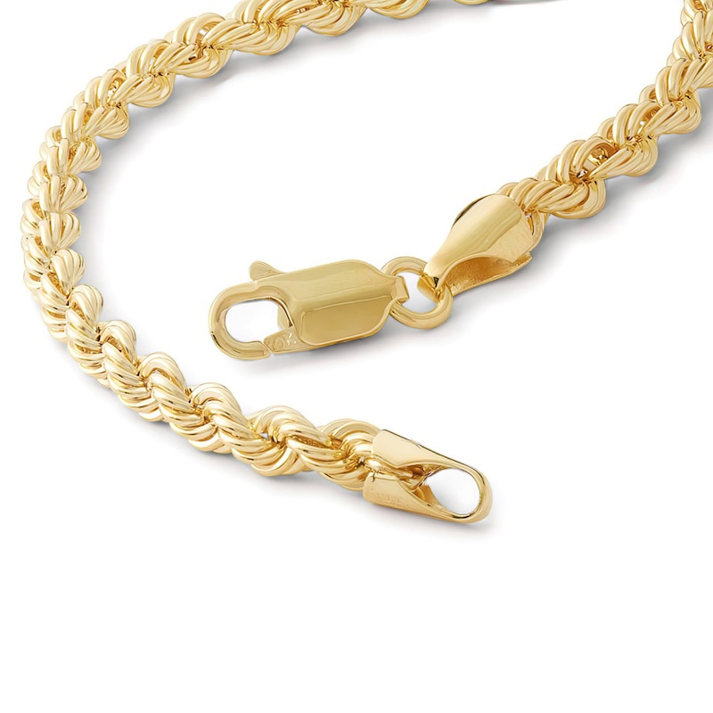 028 Gauge Rope Chain Bracelet in 10K Hollow Gold - 8"