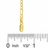 Thumbnail Image 1 of 080 Gauge Pavé Figaro Chain Bracelet in 10K Gold - 9"