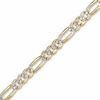 Thumbnail Image 1 of 10K Gold 080 Gauge Pavé Figaro Chain Anklet - 11"
