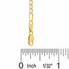 Thumbnail Image 2 of 10K Gold 080 Gauge Pavé Figaro Chain Anklet - 11"
