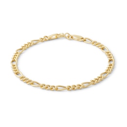 Made in Italy Child's 080 Gauge Figaro 3+1 Chain Bracelet in 10K Hollow Gold - 6&quot;