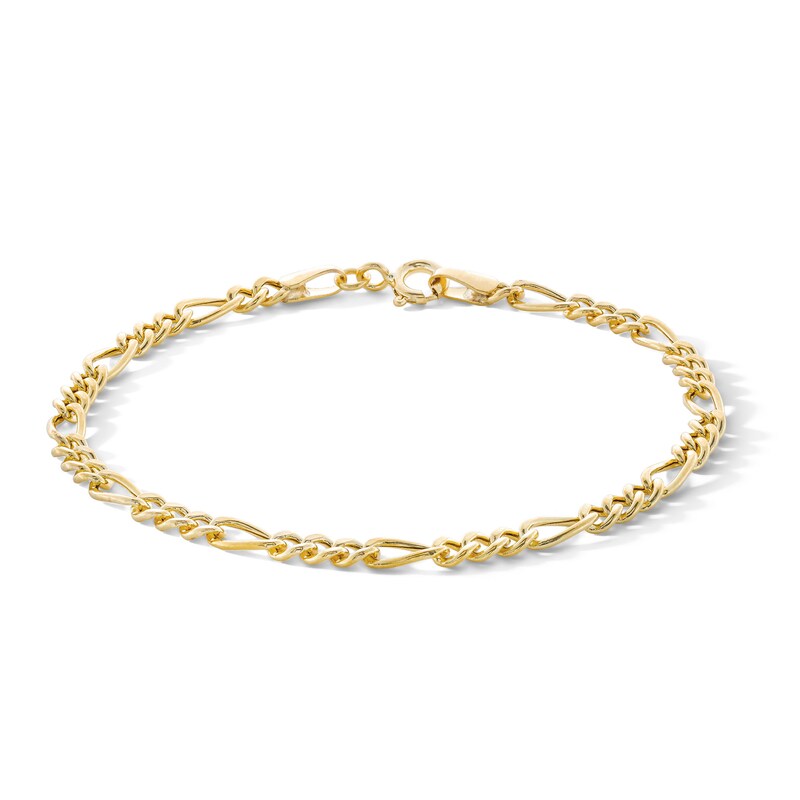 Made in Italy Child's 080 Gauge Figaro 3+1 Chain Bracelet in 10K Hollow Gold - 6"