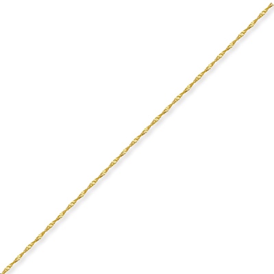 10K Gold 035G Hollow Singapore Chain Anklet - 11"