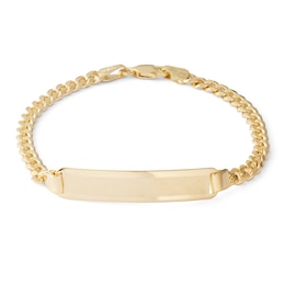 Child's 10K Gold Curb Chain ID Bracelet - 6&quot;