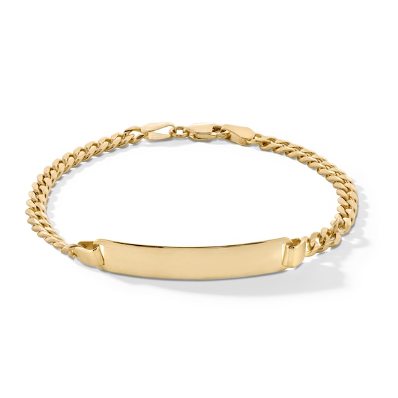 Child's 10K Gold Curb Chain ID Bracelet - 6"