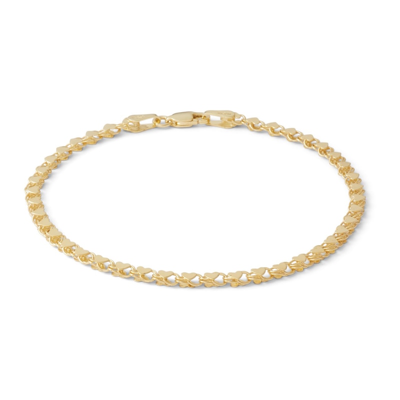 Main Image 1 of Mirror Heart Bracelet in 10K Solid Gold