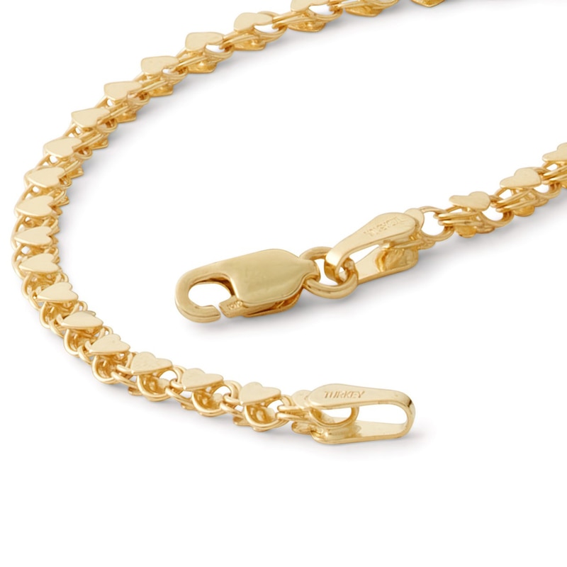 Main Image 2 of Mirror Heart Bracelet in 10K Solid Gold