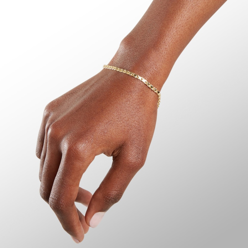 Main Image 3 of Mirror Heart Bracelet in 10K Solid Gold