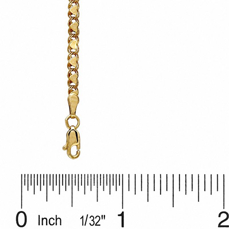 Main Image 2 of 10K Gold Mirror Heart Bracelet - 8"
