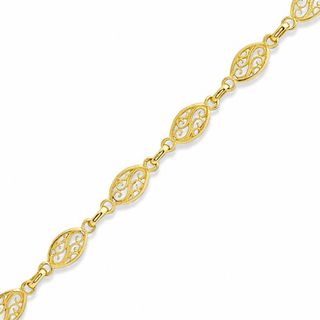 10K Gold Filigree Chain Anklet - 9.5"