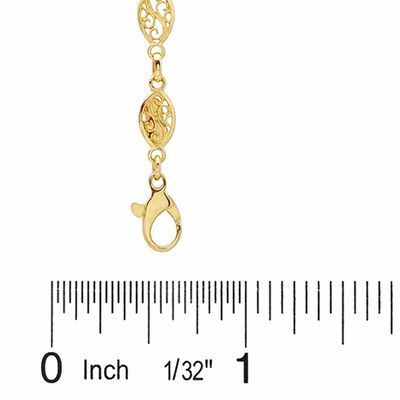 10K Gold Filigree Chain Anklet - 9.5"