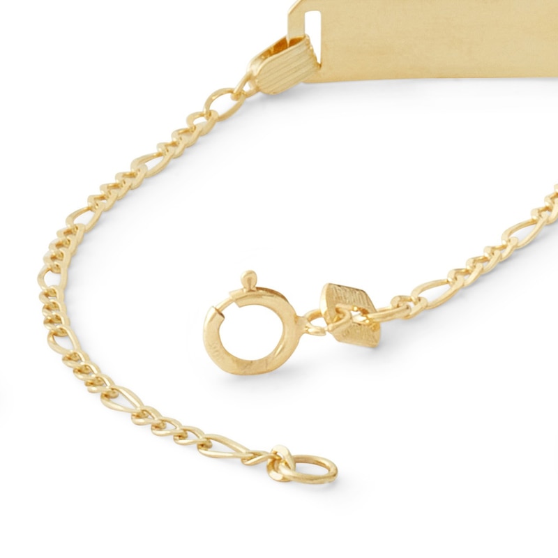 Main Image 2 of Child's 050 Gauge Figaro 3+1 ID Chain Bracelet in 10K Hollow Gold - 5.5"