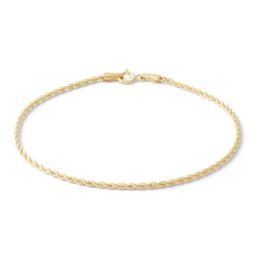 020 Gauge Rope Chain Bracelet in 10K Hollow Gold - 7&quot;