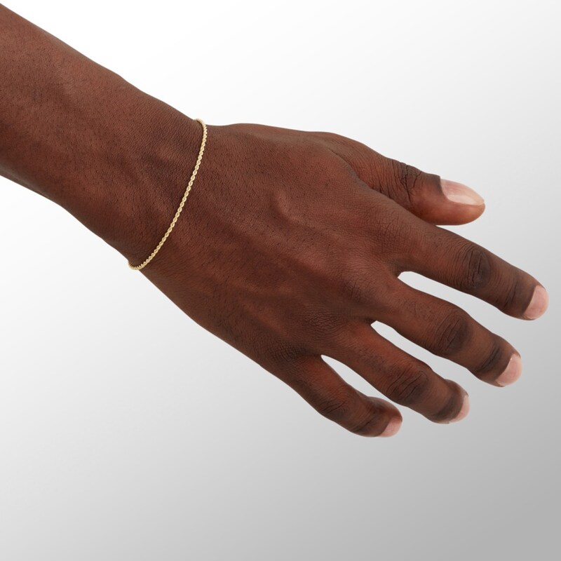 Main Image 4 of 020 Gauge Rope Chain Bracelet in 10K Hollow Gold - 7"